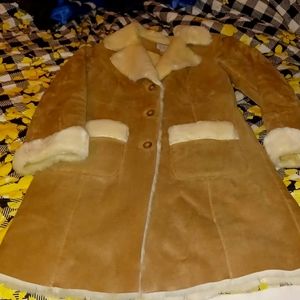 Ann Taylor LOFT faux fur and suede Trench coat.